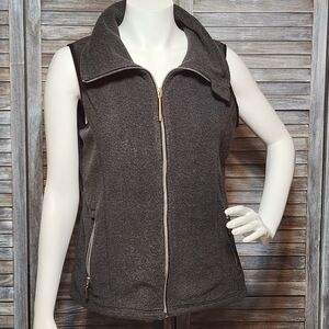 Calvin Klein Fleece Vest  Performance Womens Size Large Gray Full Zip
